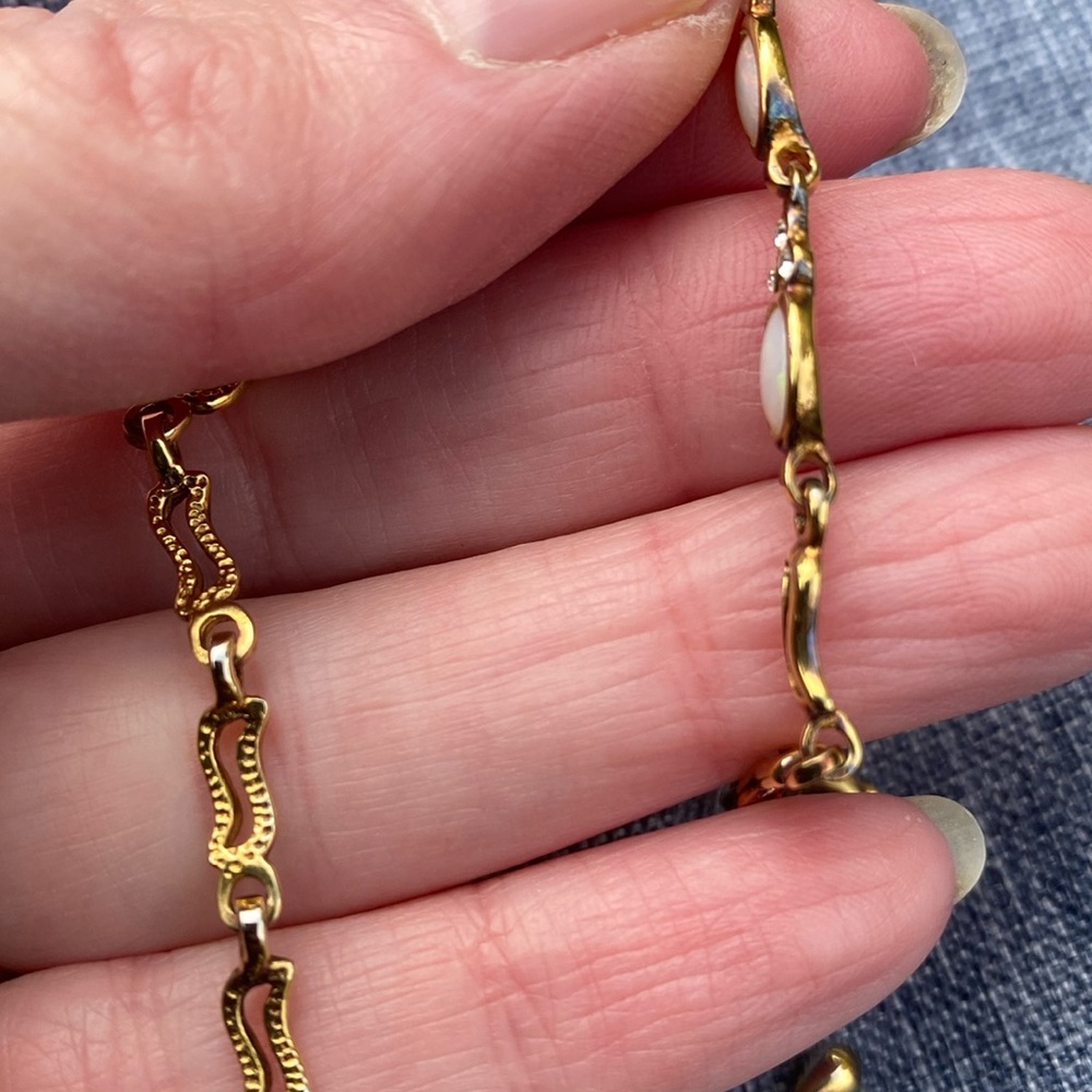 Gold or Gold Color Over Sterling Silver Opal Bracelet from Australia - Picture 11 of 17